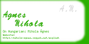 agnes mihola business card