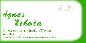 agnes mihola business card